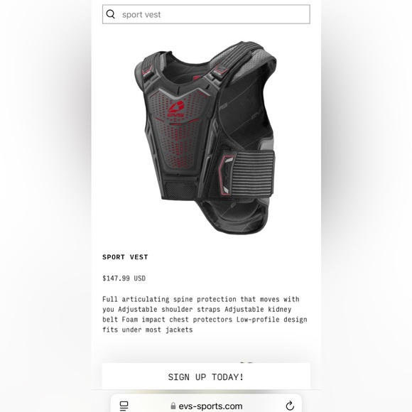 EVS MOTO SPORTS VEST XXL - Picture 7 of 9